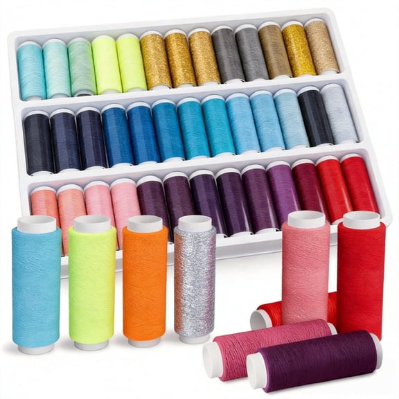 39 Colors Polyester Sewing Thread Set, 110 Yards Per Spool, Durable Thread for Hand & Machine Sewing with Storage Case