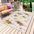 thumbnail image 4 of Outdoor Rug 3x5 ft Yellow Green Orange Diamond Outdoor Large Area Rug Non Slip Modern Geometric Mid Century Linen Front Door Mat RV Rug Carpet Patio Outdoor Rugs for Backyard Balcony Porch Indoor, 4 of 9