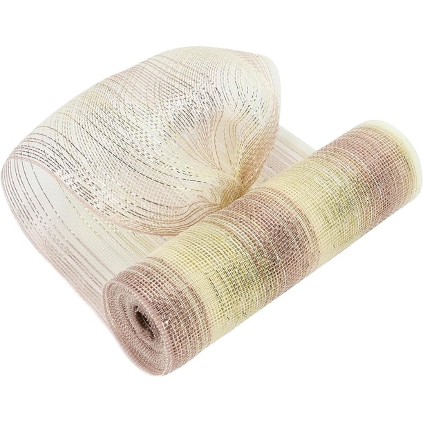 MEEDEE Cinta de malla navideña para corona, oro, plata y oro rosa, malla Ombré Deco de 10 pulgadas, suministros de manualidades de malla metálica navideña para árbol de Navidad, guirnalda, escalera, b