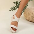 thumbnail image 4 of Vedolay Sandals Women Women's Summer Dressy Platform Sandals, Casual Comfort Low Wedge Heels,Blue 9, 4 of 5