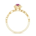 thumbnail image 2 of Rosec Jewels Pink Tourmaline Floral Ring with Diamond for Women - Nature Inspired Ring, 14K Yellow Gold, US 7.00, 2 of 8