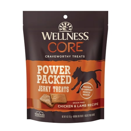UPC: 0076344882053 | Wellness CORE Power Packed Jerky Dog Treats Grain Free Chicken 4 Ounce Bag
