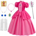 thumbnail image 1 of Disfraz de princesa Mooedcoe rosa para niñas y niños pequeños, 1 of 7