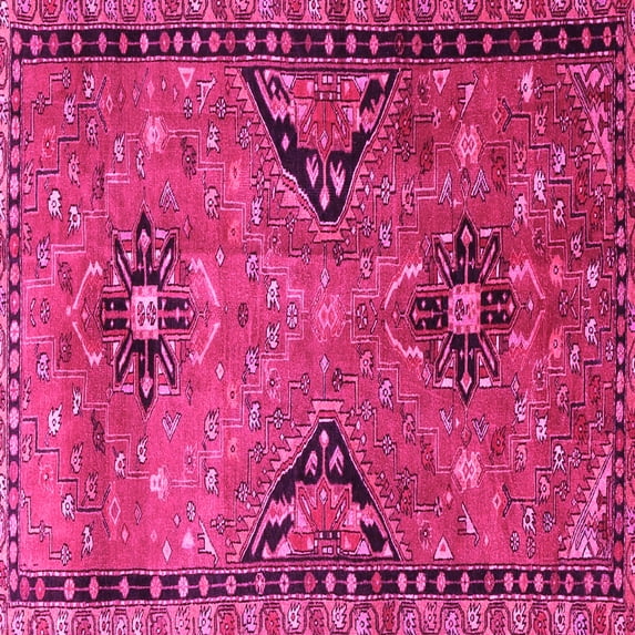 Ahgly Company Indoor Square Persian Pink Traditional Area Rugs, 4' Square