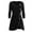 Black-Sweaters, variant on Sweater Dresses for Women Trendy Cable Knit Side Button Up Dress Asymmetrical Patchwork Sweaters