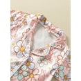 thumbnail image 5 of 2Pcs Girls Easter Pajamas Set, Short Sleeve Floral Print Button Shirts and Shorts Set Sleepwear, 5 of 9