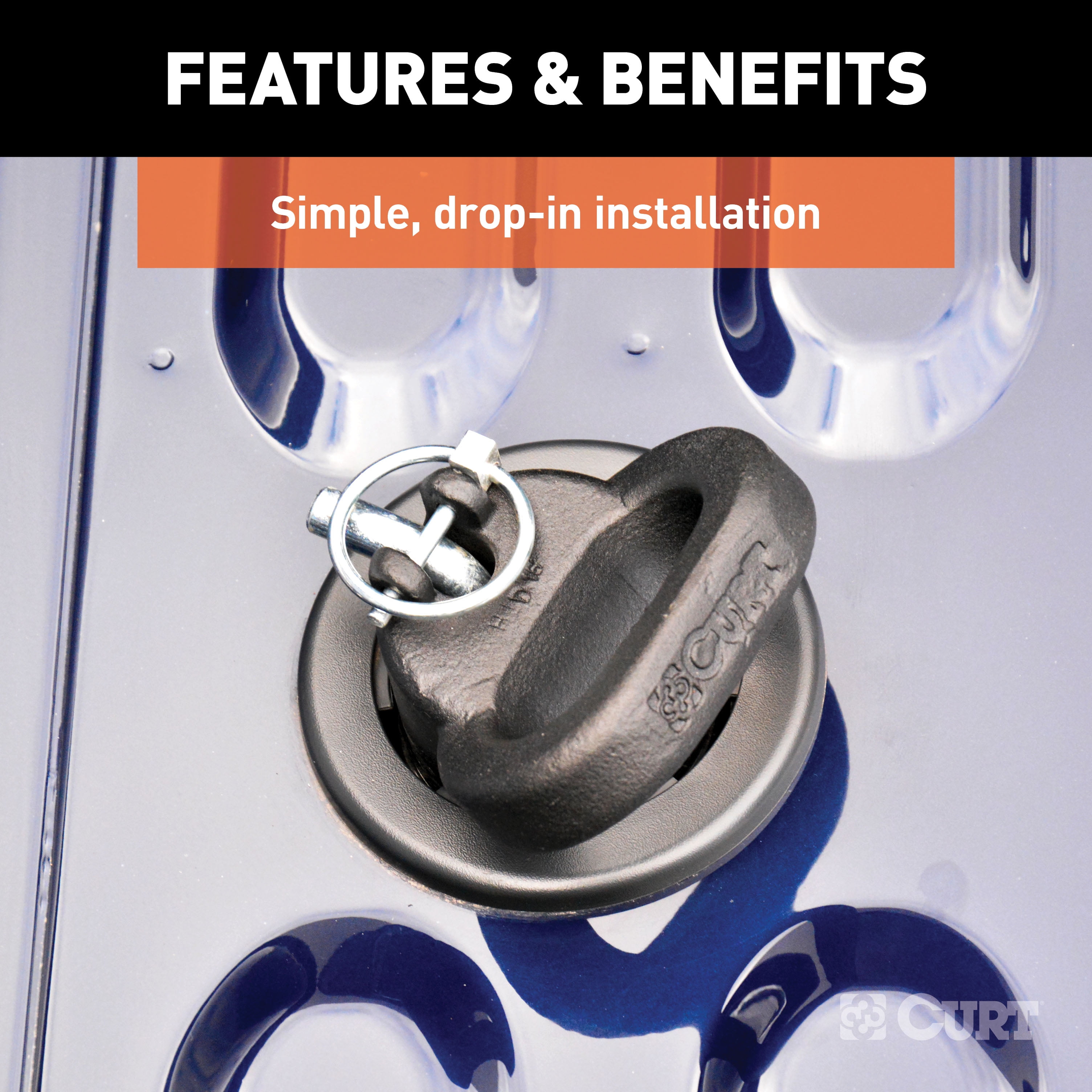 CURT OEM-Compatible Gooseneck Safety Chain Anchors for RAM