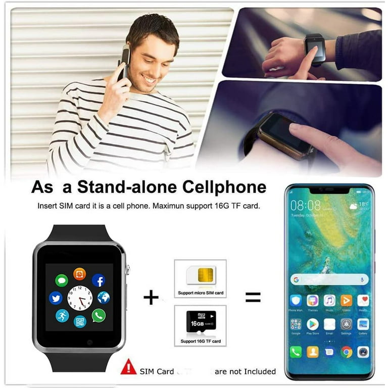 Smart Watch Unlocked Smartwatch Compatible with Bluetooth Android Phone Touchscreen Call Text Music Player Notification