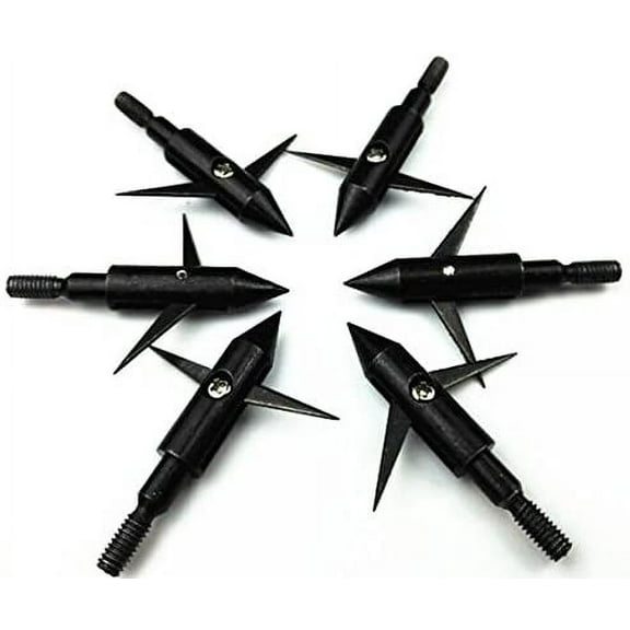 GPP 6PK 150gr Black Hunting 2 Blades Broadheads Arrowhead Bowfishing Arrow Tips