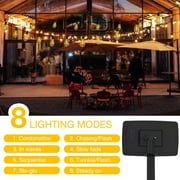 DAYBETTER 100FT Solar Outdoor String Lights, Hanging Patio Lights with 24 Shatterproof S14 Bulbs, Waterproof, for Porch, Patio, Holiday