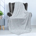 thumbnail image 4 of Marble Print Soft Flannel Fleece Blanket, Stained Look Jumble Pattern of Stain Details in Pastel Colors, Cozy Plush for Indoor and Outdoor Use, 60" x 80", Baby Blue Ceil Blue White, by Ambesonne, 4 of 5