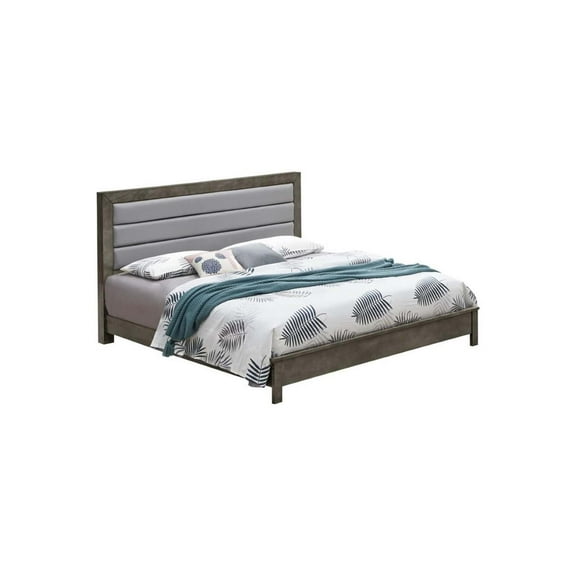 Glory Furniture Burlington King Panel Bed in Gray