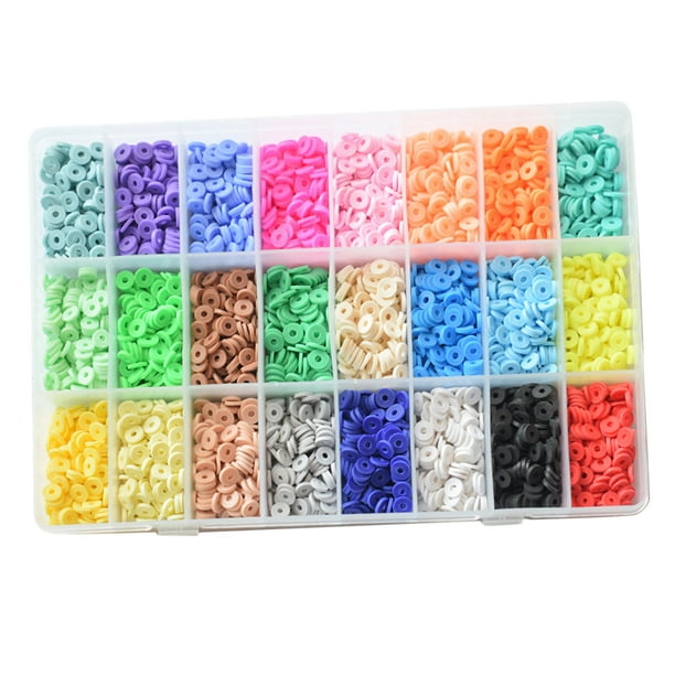 6mm Polymer Clay Beads Flat Round Charms Small Aesthetic Beading