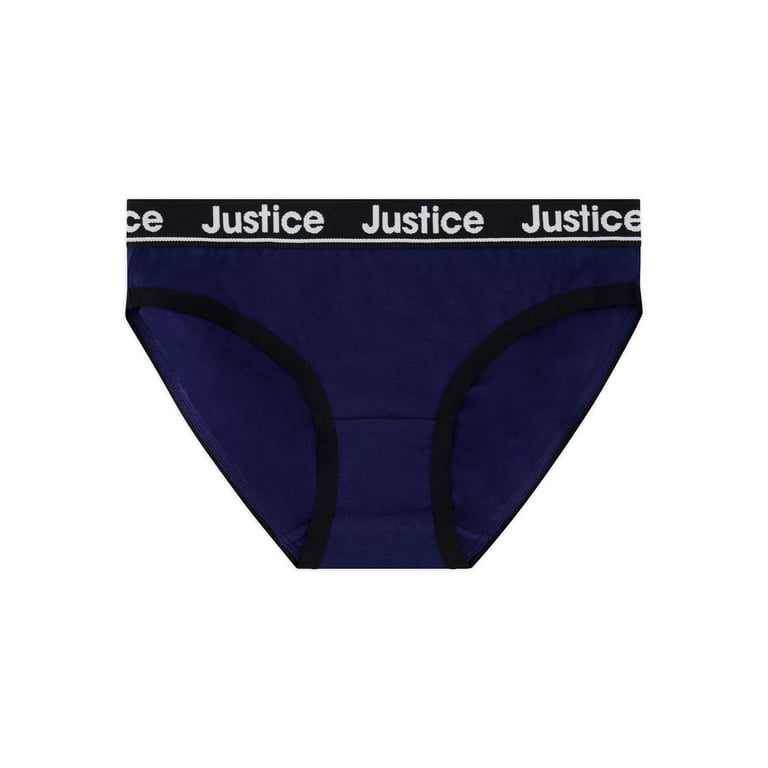 Justice Girls Soft Cotton Bikini Underwear, 6-Pack, Sizes 6-16