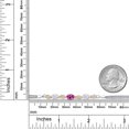 thumbnail image 4 of 925 Silver and 10K Yellow Gold Pink Created Sapphire and White Moissanite and White Lab Grown Diamond Bracelet for Women (1.96 Cttw, Gemstone September Birthstone, Oval, Wheat Chain, 7.5 inches), 4 of 5