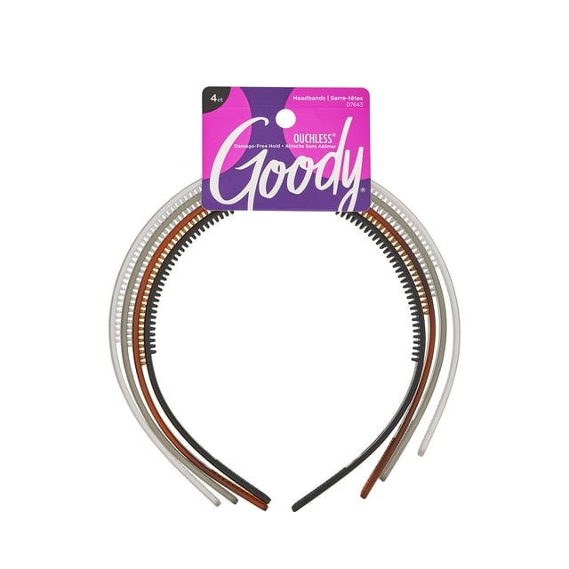 Goody Diadema Classics Frost para mujer, transparente, gris, carey y negro, 4 unidades (el estilo puede variar)