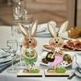 thumbnail image 2 of CoreLiving Wooden Bunny Standing Tabletop Ornament Rustic Easter Rabbit Sign Spring Farmhouse Home Decor Table Centerpiece for Mantel or Office, 2 of 9