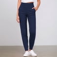 thumbnail image 2 of Leggings for Women Tummy Control High Waist Stretchy Running Jogger With Pockets Athletic Women's Yoga Pants,Navy,S, 2 of 5