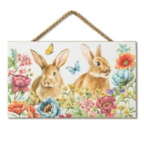 Highland Home "Garden Bunny" Decorative Hanging Wood Sign