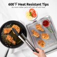 thumbnail image 6 of 600°F Heat Resistant Kitchen Tongs: U-Taste 16in Silicone Cooking Tong with Firm Sealed Non Stick Rubber Tips & Silicon Coated 18/8 Stainless Steel Handle & Smooth Lock for Serving Grill(Black), 6 of 10