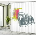 thumbnail image 5 of Ambesonne Vintage Shower Curtain, Retro Pop Classic Car, 69"Wx84"L, Lime Green Slate Blue, 5 of 5