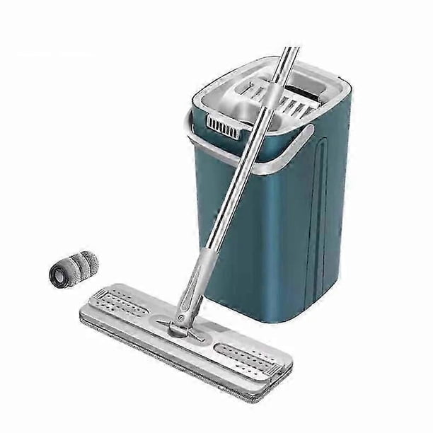 1SET Floor Mops with Bucket Thickened Wet and Dry Lazy Flat Mop Microfiber Cloth Squeeze Kitchen Bathroom Mops Floor Cleaning