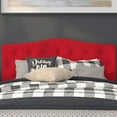 thumbnail image 4 of BizChair Arched Button Tufted Upholstered Queen Size Headboard in Red Fabric, 4 of 12