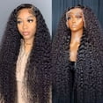 thumbnail image 1 of Peluca de cabello humano de onda profunda para mujeres negras, pelo rizado con malla Frontal 13x6, sin pegamento, HD, transparente, 13x4, 1 of 3