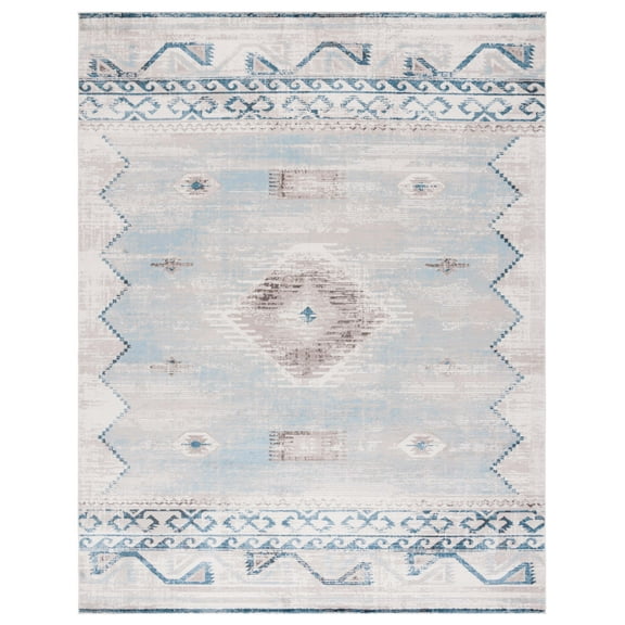 SAFAVIEH Cornelia Finn Medallion Area Rug, Blue/Ivory, 8' x 10'