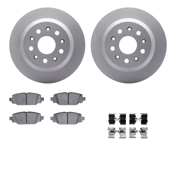 Dynamic Friction Company Rear Geospec Brake Rotors with Ultimate Duty Performance Brake Pads includes Hardware 4412-42033