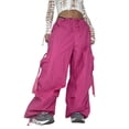 thumbnail image 1 of VISgogo - Pantalones informales para mujer, con varios bolsillos, sueltos, con cordón en la cintura, rectos, transpirables, cargo VISgogo  moda, 1 of 5