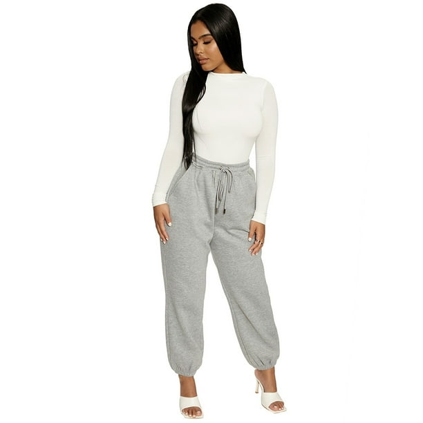 drawstring waist solid sweatpants