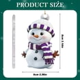 thumbnail image 3 of 1Pcs Cute Snowman Christmas Ornaments, Acrylic Hanging Decor with Striped Knit Hat & Scarf for Xmas Tree(Purple), 3 of 4
