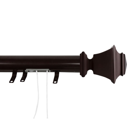 Contemporary Home Living 92.5" Cocoa Brown Decorative Adjustable Traverse Rod with Sliders