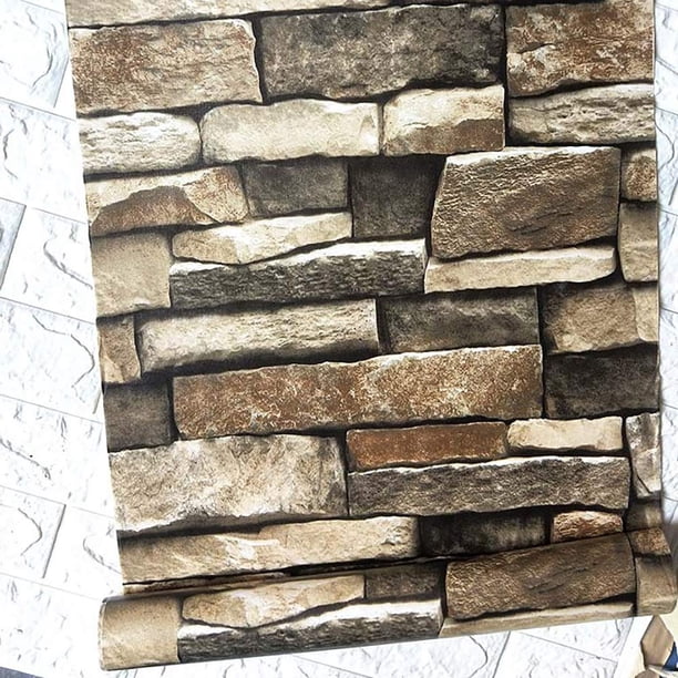 118?17.7?Papel Tapiz De Piedra Apilada Papel Tapiz De Roca 3D Papel Tapiz Despegable Y Pegado Papel Tapiz Autoadhesivo De Piedra Papel Tapiz Pegable Y Despegable Papel Tapiz Removible De Piedra Papel