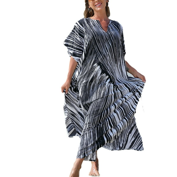 Lerpwige Loose Beach Kaftan Dresses for Women Caftan Swimsuit Cover Up