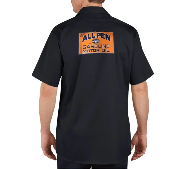 All Penn Gasoline - Mechanics Graphic Work Shirt Short Sleeve (M,Black)