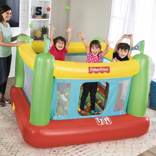 Fisher-Price 15264 Castillo inflable con bomba integrada, 175.26 x 172.72 x 134.62 cm multicolor