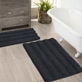 thumbnail image 2 of Zebrux Non Slip Thick Shaggy Chenille Bathroom Rugs, Bath Mats for Bathroom Extra Soft and Absorbent - Striped Bath Rugs Set for Indoor/Kitchen, 2 of 6