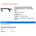 thumbnail image 2 of Front Right Upper Bumper Bracket - Compatible with 2016 - 2019 Honda Pilot 2017 2018, 2 of 2