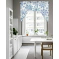 thumbnail image 4 of Blue Snowflake Christmas Kitchen Curtains Swag Valance for Windows/Bathroom/Cafe, Xmas Winter Snowflake Rod Pocket Drape Panel Swag Curtains Valance for Bedroom/Living Room 56"x36", 4 of 6