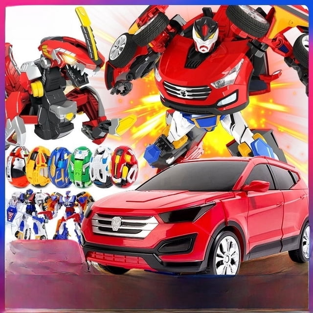 Juego de juguetes de coche que transforma a la bestia rey del mundo, coche robot, modelo de huevo de dinosaurio, regalos para niños
