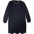 thumbnail image 1 of Ralph Lauren Womens Stripe Trim Lace Mini Dress, Blue, 8, 1 of 1