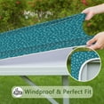 thumbnail image 6 of Teal Christmas Snowflake Pattern Square Fitted Tablecloth with Elastic Edge,Square Table Cover,Washable Elastic Table Cover for Home Kitchen Party Decor 34"x34", 6 of 6