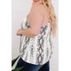 thumbnail image 3 of ABPHQTO Camiseta de tirantes de espagueti con empalme de encaje de piel de serpiente de talla grande dorada para mujer, 3 of 5