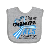 Inktastic I Love My Grandpa ALS Awareness Support, Care, Cure Boys or Girls Baby Bib