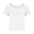 thumbnail image 3 of Womens Tops, Womens Square Neck Basic T Shirts Slim Fit Short Sleeve Crop Shirts Fashion Casual Soft Cute Fitted Stretchy Tee Tops White M, 3 of 5