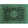 thumbnail image 1 of Ahgly Company Machine Washable Indoor Rectangle Medallion Turquoise Blue Traditional Area Rugs, 8' x 10', 1 of 4
