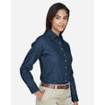 thumbnail image 2 of Harriton M550W Women's Long Sleeve Denim Shirt-Dark Denim-3XL, 2 of 5