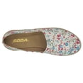 thumbnail image 3 of Soda Sneakers Flat Women's Shoes Canvas Slip-On Espadrilles Jute Wrap Loafers BETTY-S White Floral Magenta 6, 3 of 5